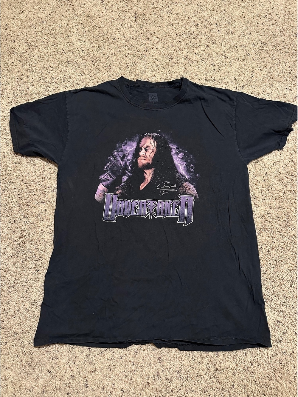 WWE The Undertaker Graphic T-Shirt Large Black Cotton